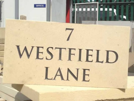 Stone House Name Sign