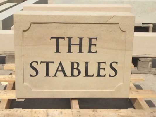 Engraved Stone House Name Plaque - The Stables