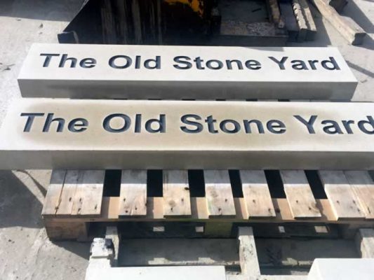Stone House Name Sign - The Old Stone Yard