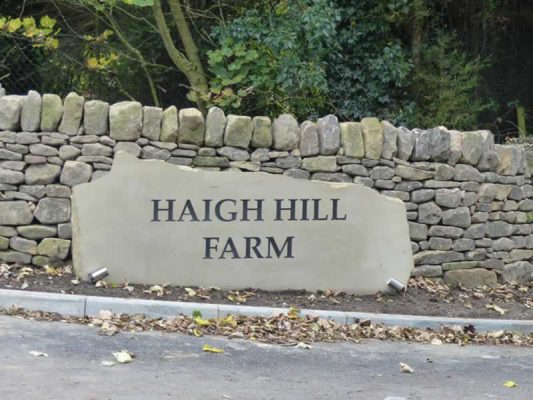 Haigh Hill Farm Stone Sign