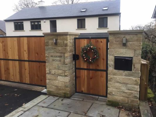 Mullbery Wood Inset Stone House Name Sign