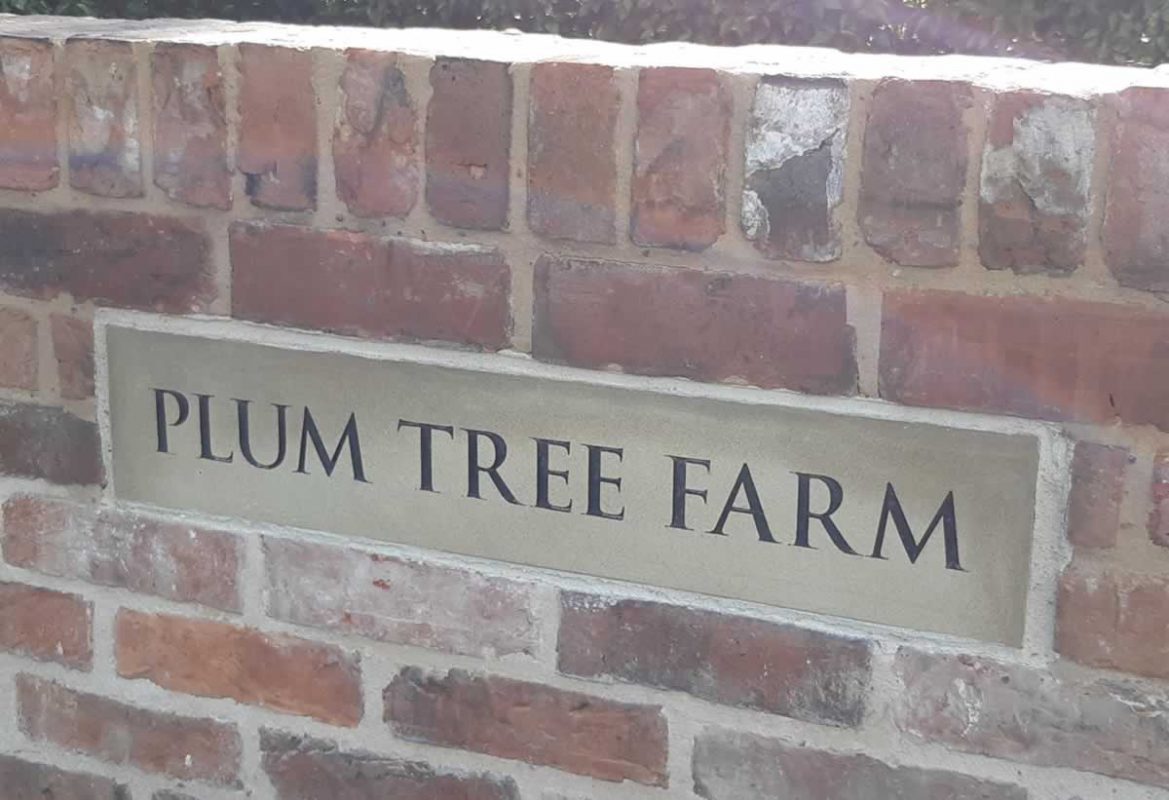 Plum Tree Farm Stone House Name Sign